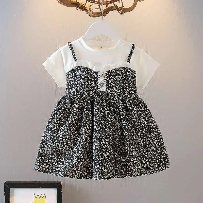 

Cute Girls Dress New Summer Girls Dresses Flower Party Princess Dress Toddler Baby Girls Tulle Dress Casual Wear 1-8 Years 2022