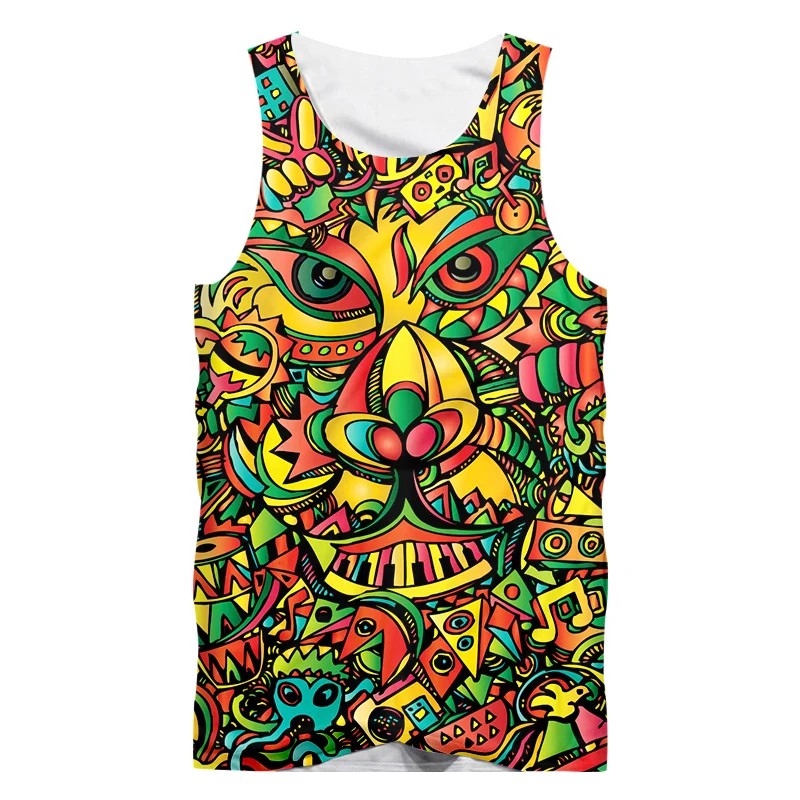Майка с 3D-принтом граффити хипстерский Повседневный жилет без рукавов в стиле