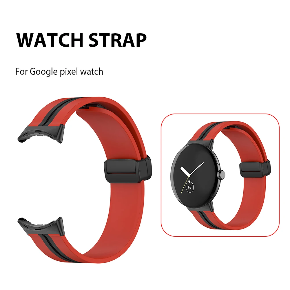 

Ремешок для наручных часов Google Pixel Watch 2022, 26 мм, мягкий водонепроницаемый силиконовый сменный ремешок для спортивных часов