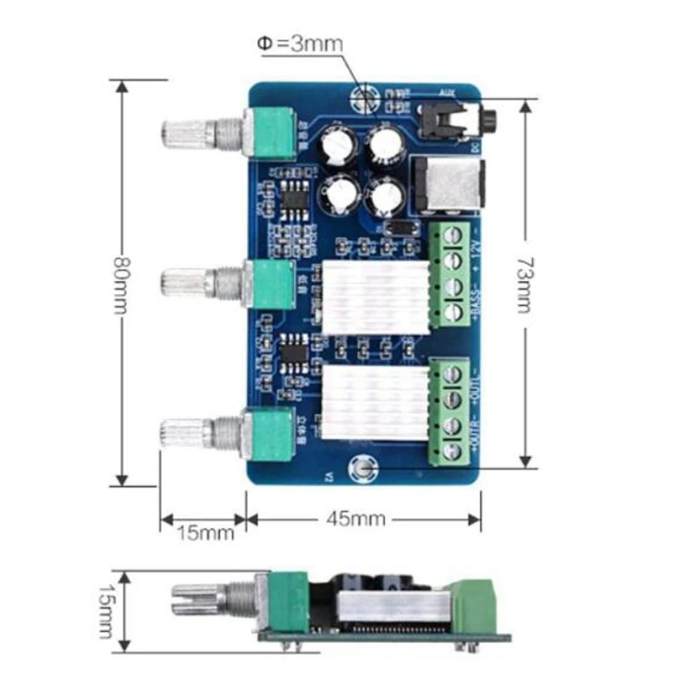 Плата усилителя мощности XH-A355 20 Вт + 10 2 1-канальный стерео аудио цифровой