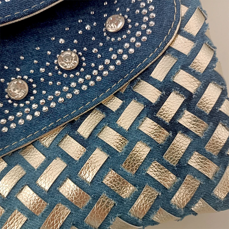 Женская джинсовая сумка JIOMAY плетеная на плечо модная женская сумка-конверт в