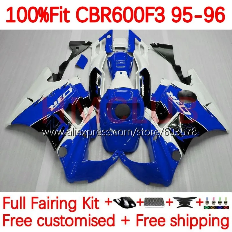 

OEM Bodys для HONDA CBR 600F3 CBR600F3 CBR600FS 1995 1996 CBR600 CBR 600 CC FS F3 95 96 Инжекционный обтекатель 141No.174 Фабричный синий