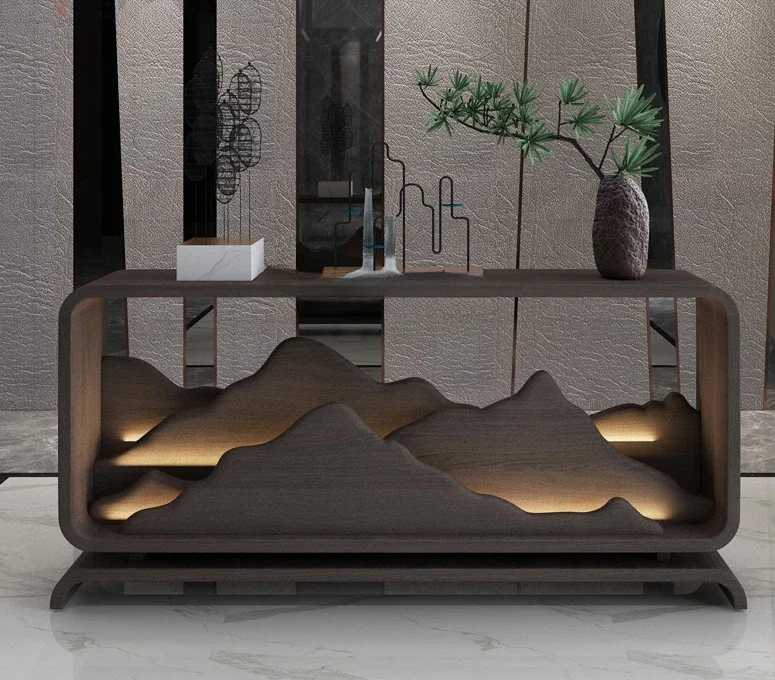 Новая консоль в китайском стиле современный фойе домашний вид сбоку шкаф для