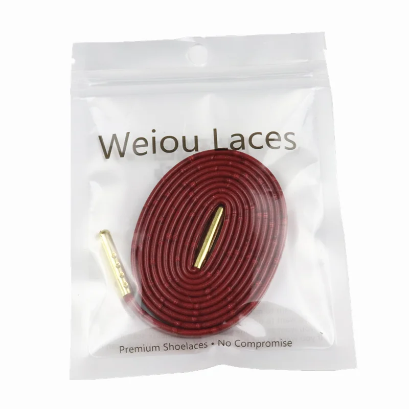 Weiou 7MM 30 Pairs Wholesale Cheaper Wind Red SnakeSkin PU Leather Office String Premium Quality Official Flat Lacets&Golden Tip