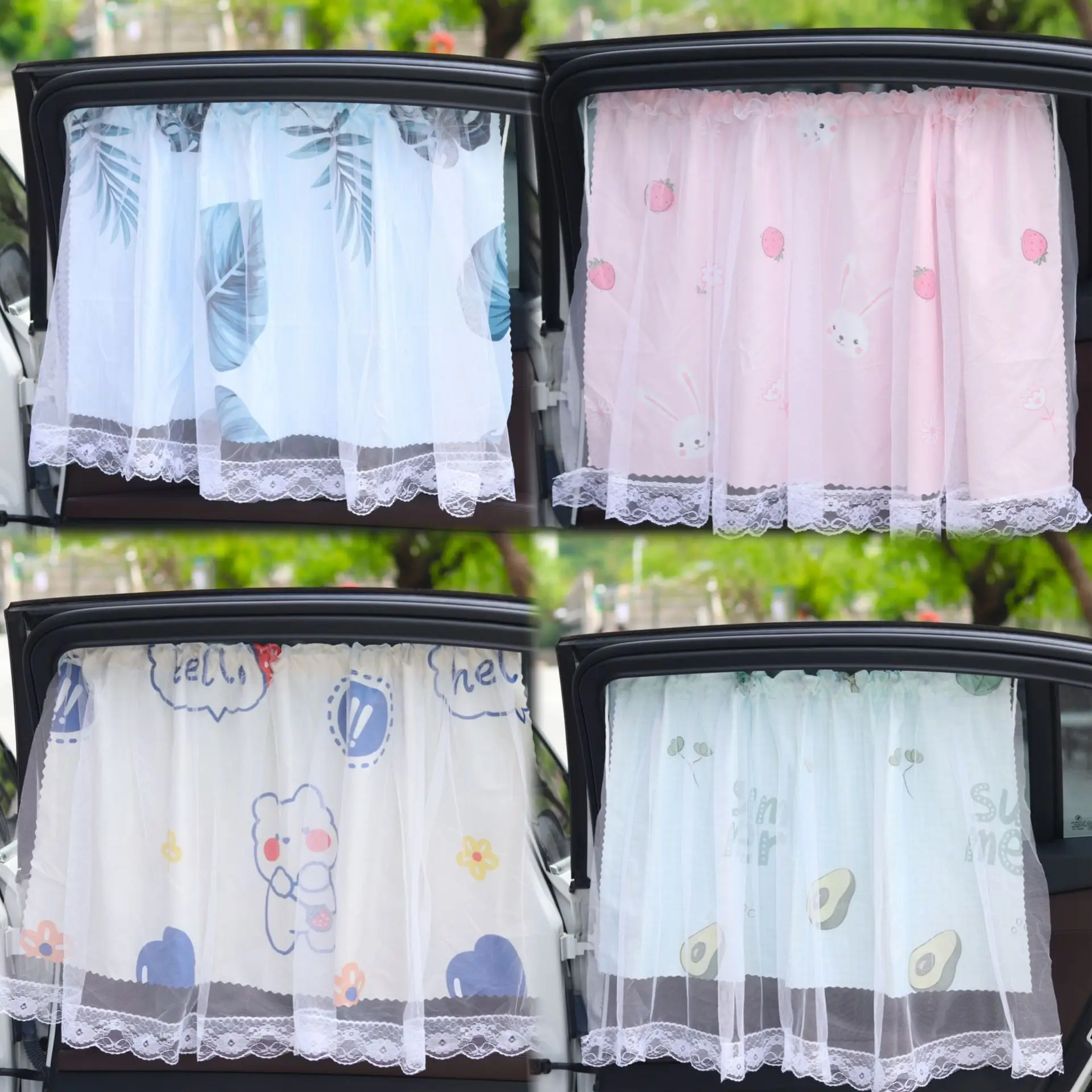

Автомобильный солнцезащитный козырек, детский солнцезащитный козырек для автомобиля с мультяшным принтом, кружевной сетчатый автомобиль ...