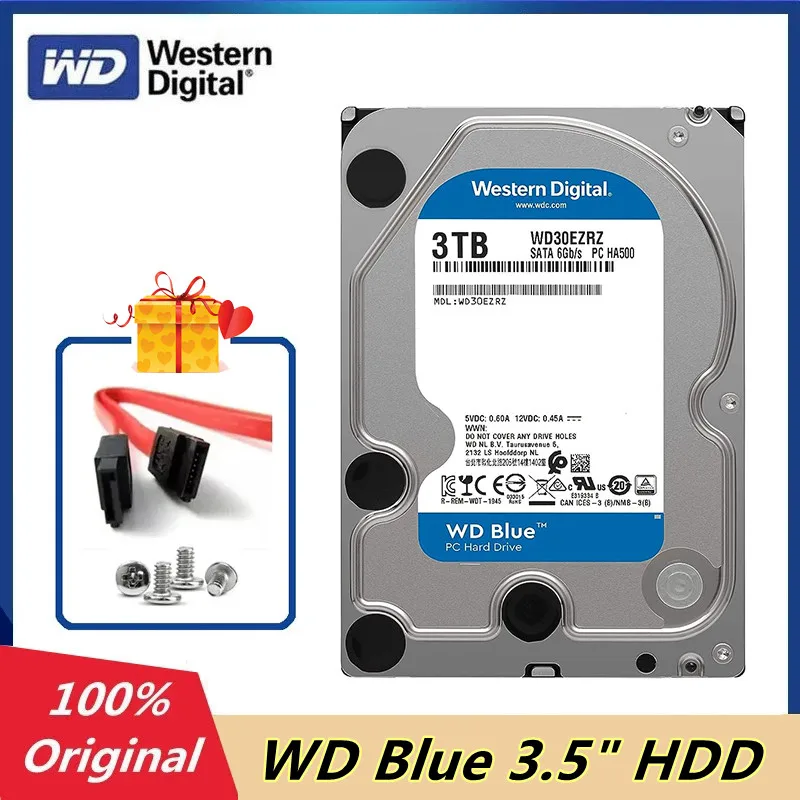 

Western Digital WD Blue 6TB 4TB 2TB 1TB 3.5" Internal Hard Drive Disk 5400RPM SATA III 6Gb/s Hard Drive HDD Harddisk Brand New