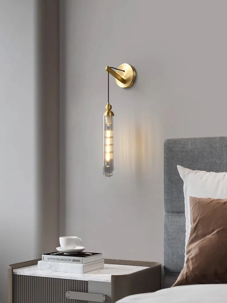 Люстра медная прикроватная для спальни маленькая Минималистичная креативная