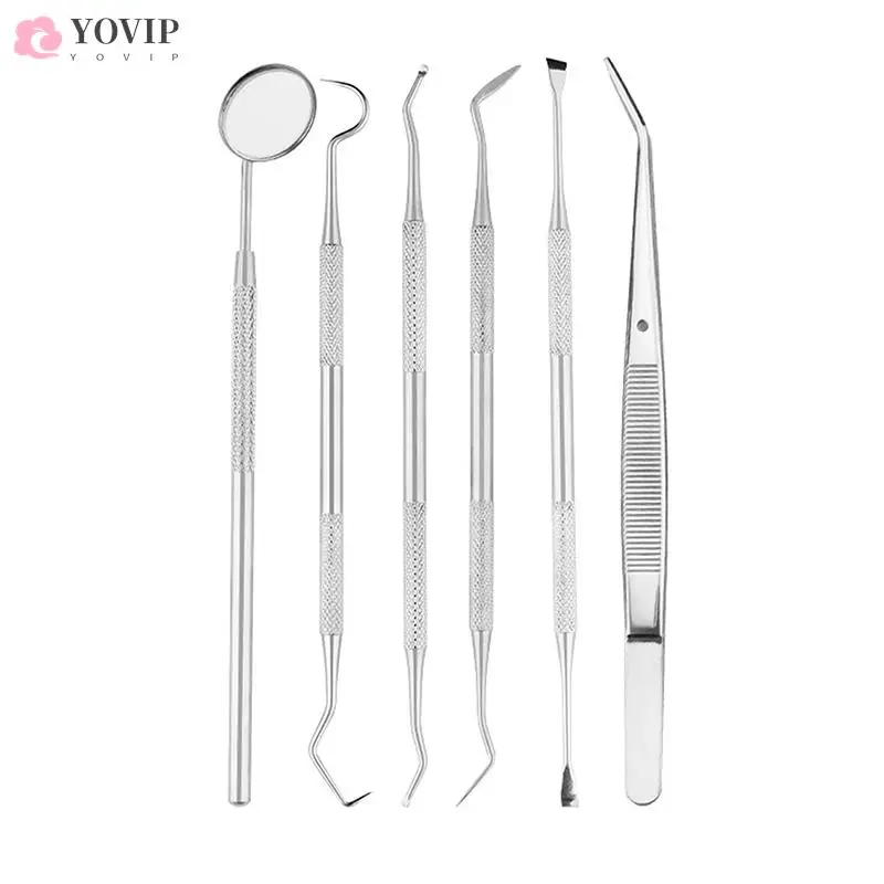 1PCS Dental Plaque Remover Stainless Steel Tartar Removal Tool Scraper Teeth Cleaning Tool Tooth Care Mirror Dentists Pick Tool