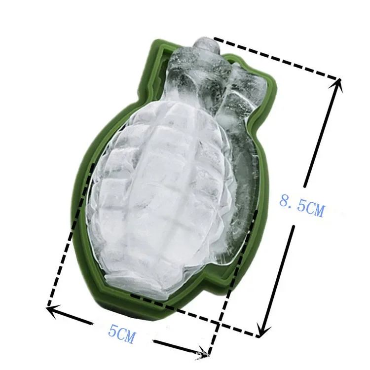 3D Grenade Shape Silicone Ice Cube Mould Creative Tray Freezer Box Whiskey Machine Bar Accessoires