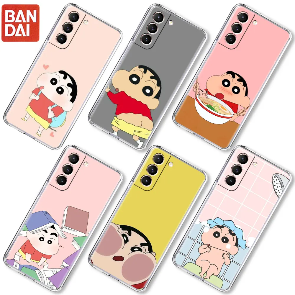 

Cute Crayo Shin-Chan Case For Samsung Galaxy S20 FE S22 S21 Plus S10 S9 Note 20 9 10 Lite Transparent Soft Phone Cover