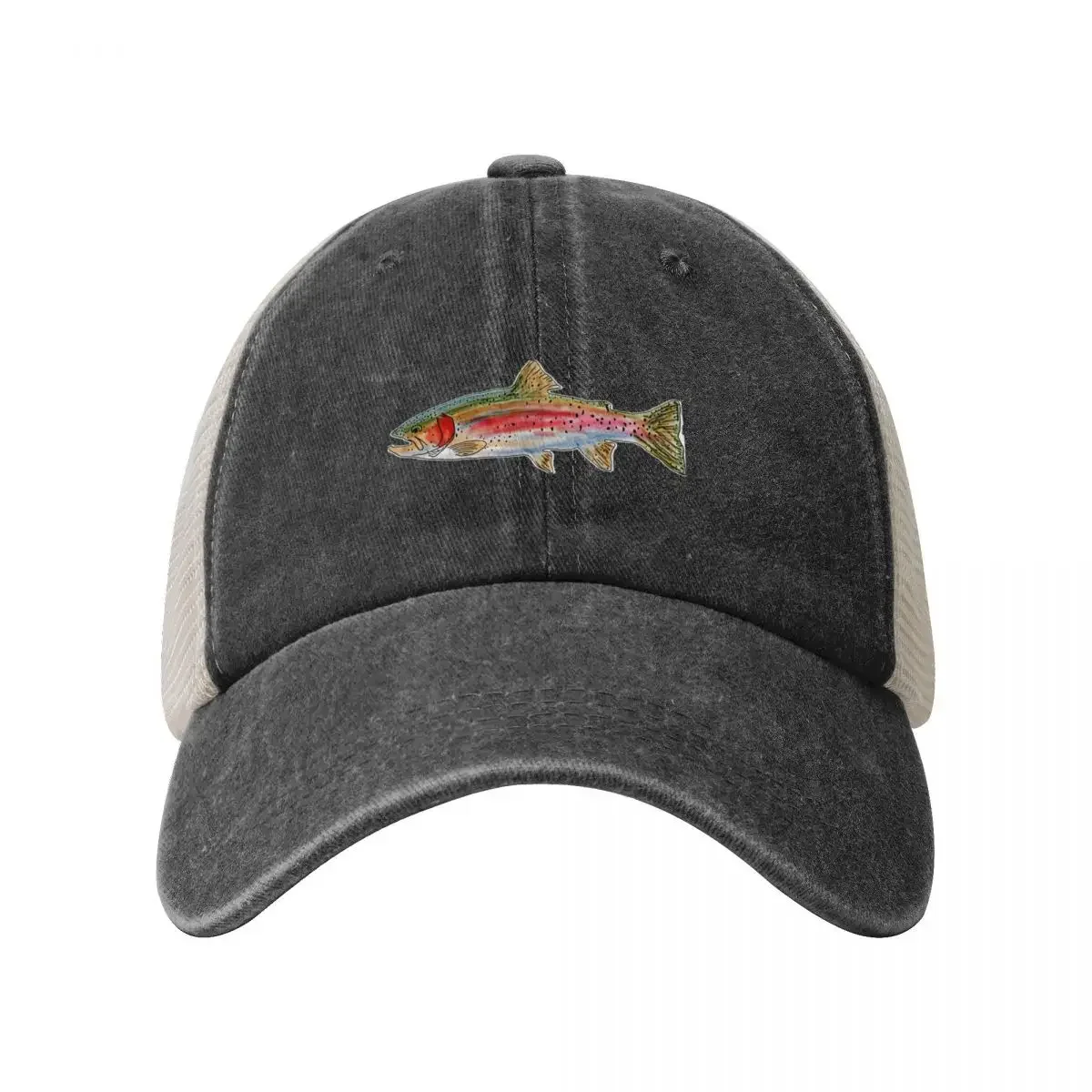 Rainbow Trout Baseball Cap Fishing cap Hood sun hat black Men Women's