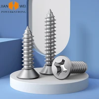 m2 m3 m4 m5 m6 cross recessed countersunk flat head lengthened self tapping screw 304 stainless steel phillips woodworking screw