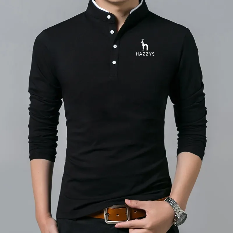 

Hazzys 2023 Golf Wear Men Autumn Golf Clothing Long Sleeve Golf Tee Blouse Men's Golf Apparel Fashion Business Casual Polo Shirt