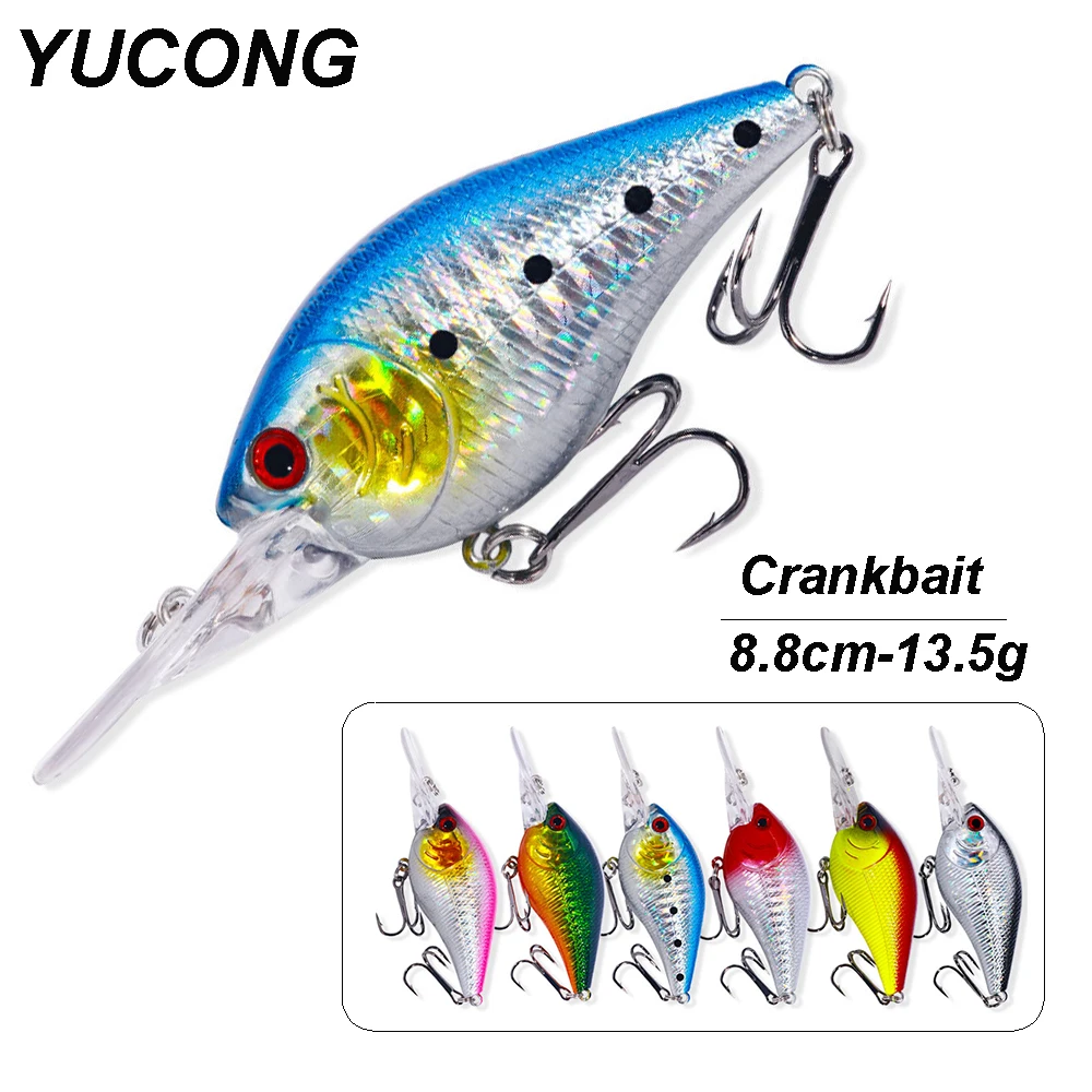 

YUCONG 1PX Rattling Crankbait 8.8cm-13.5g Floating Fishing Lure Noisy Hard Wobbler duro cebo leurre Hart köder fisching Isca