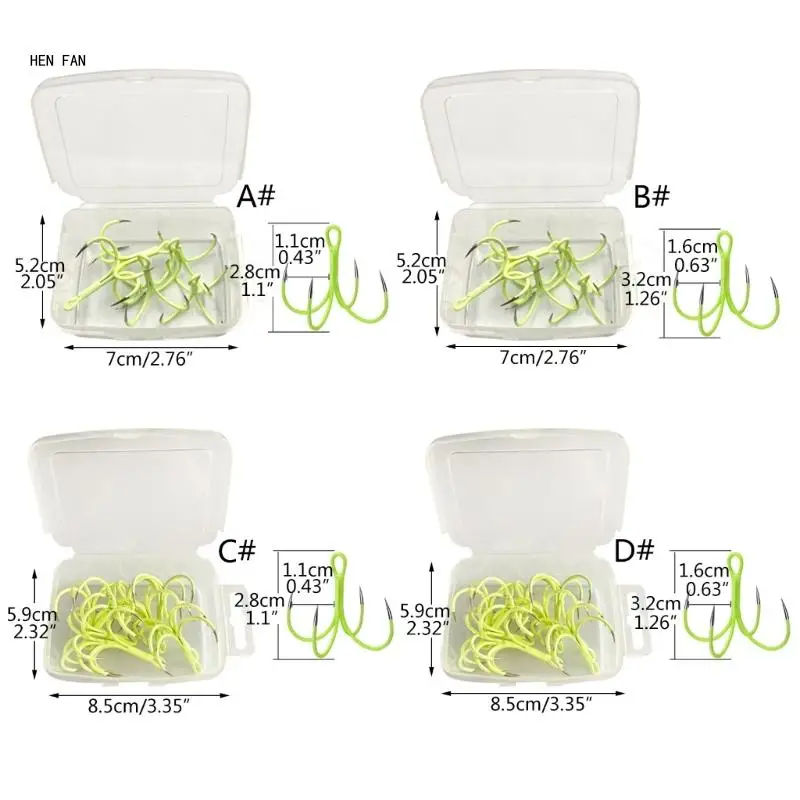 5/10 шт. светящиеся четырехместные якорные крючки 16 # 18 ночные рыболовные M89D