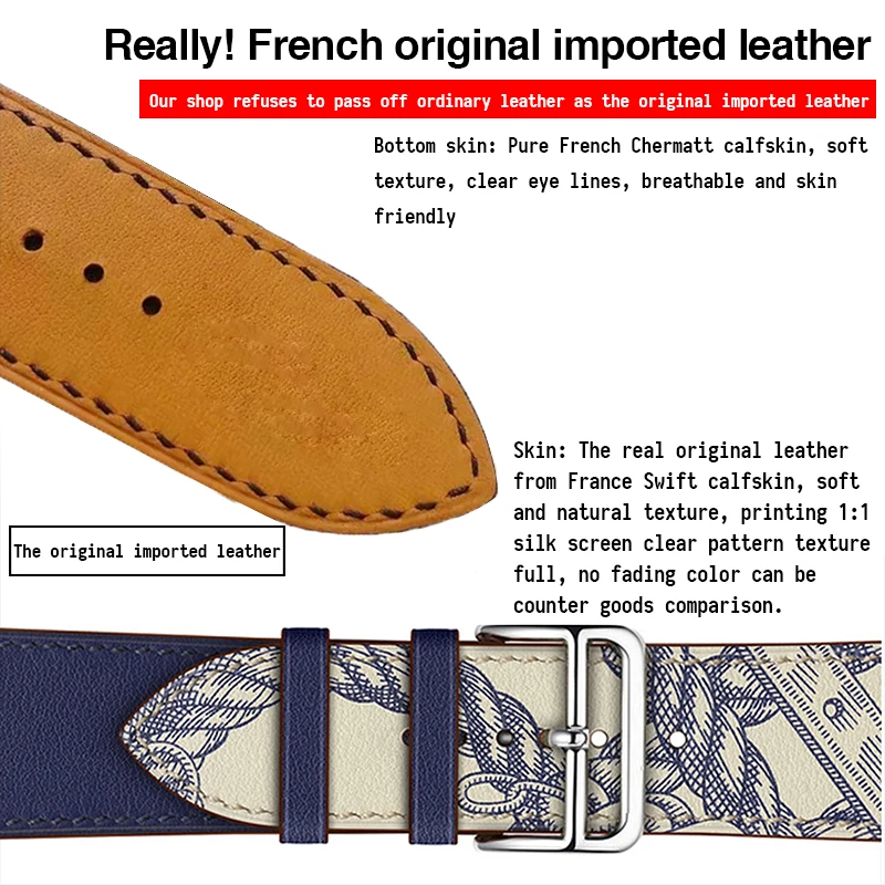 Retro Genuine Leather Watchband For Apple Watch Strap Her`mes logo 49mm 45mm 41mm 44mm 42mm 40mmSeries 8 7 SE 6 5 4 3iWatch Band