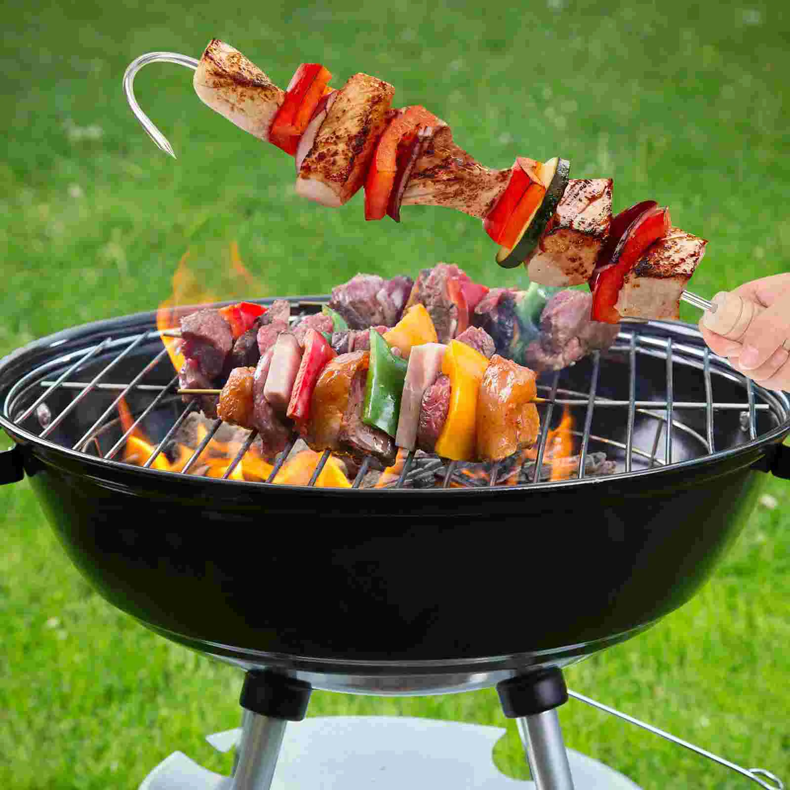 

2pcs Portable Professional Reusable Cooking Accessories Turners Barbecue Hook Roasting Hook for Meat Daily Kitchen Process