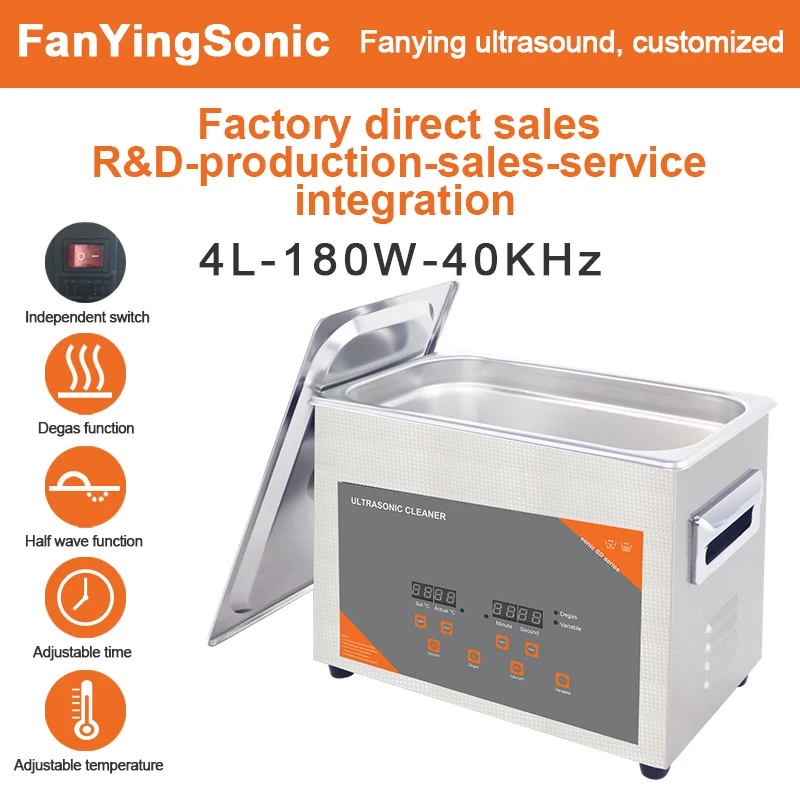 

FanYingSonic 4L 180W Ultrasonic Cleaner with Heater Timer Wash Watches Glasses Makeup Brush Jewelry Ring Ultrasound Sonic