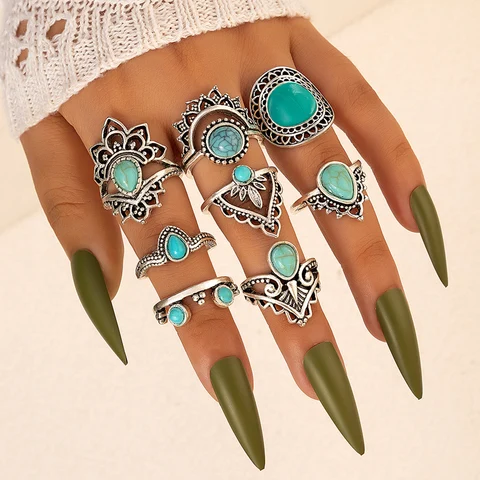 Комплект колец Tocona с белым опалом