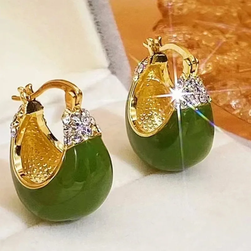 

2023 New Punk Golden Metal White Cross Drop Earrings For Women Girls Fashion Circle Brincos Ear Accessories Jewelry Gifts