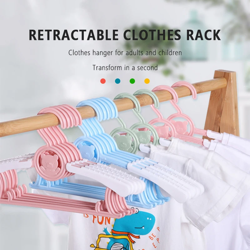 

10/20pcs Baby Clothes Scalable Hanger Racks Plastic Clothing Display Flexible Kids Hangers Unmarked Children Coats Organizer