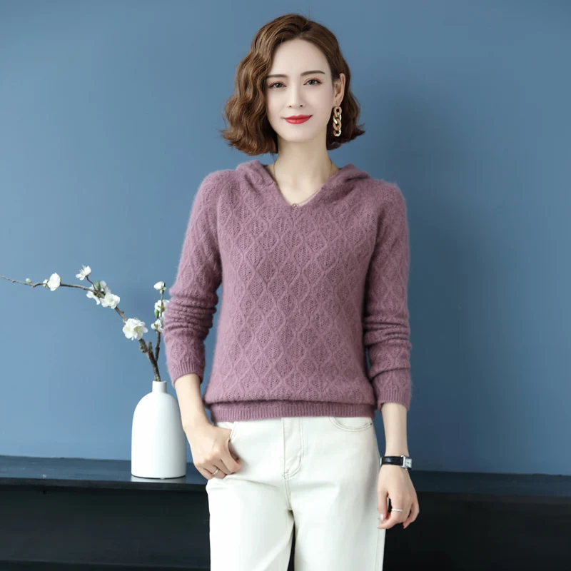 Новинка 100% натуральный норковый кашемировый свитер Женская толстовка Свободный