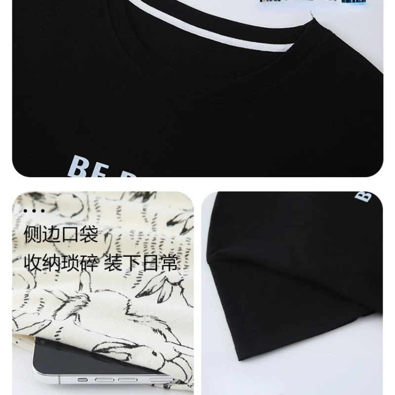 Pajamas for Women Thin Cool Feeling Short-sleeved Shorts Simple and Casual Sleepwear with Lapel Advanced Home Two Pieces Suit