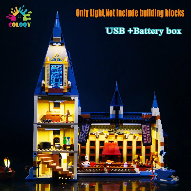 

COLOQY LED Light Set Compatible With 75954 Hogwarts auditorium Castle Building Blocks Lighting Toys For Children Christmas Gifts