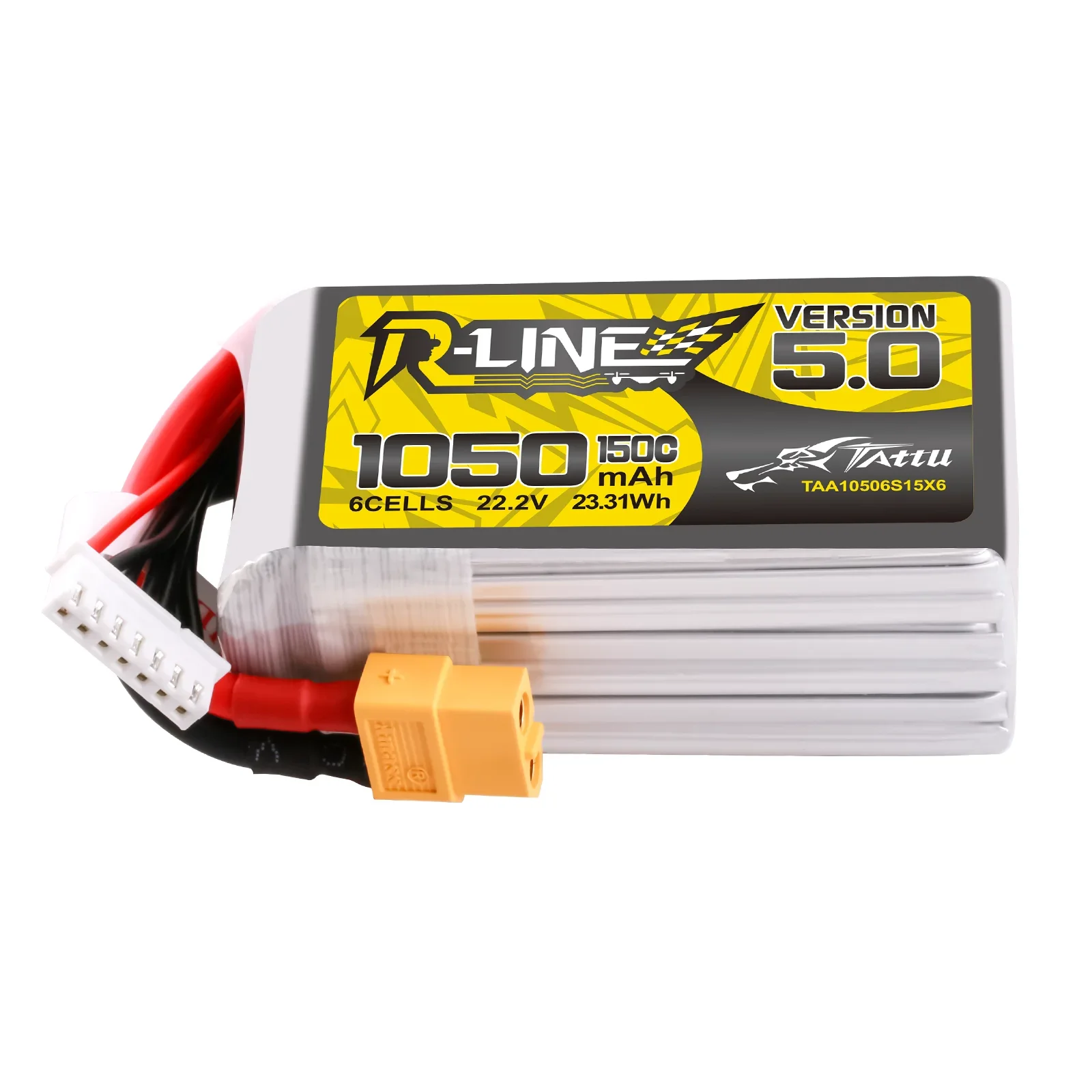 Tattu R-Line Version V5 6S 22.2V 1050mAh 150C Lipo XT60