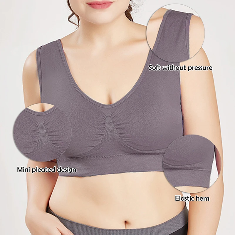 Plus Size Bra Seamless With Pads Big 6XL Push Up Bralette Bras For Women Vest Wireless Active Brassiere Sports |
