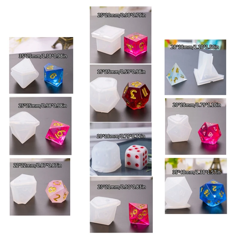 10 шт. формы для кубиков литья из смолы стандартные игровые кубики квадратные филе