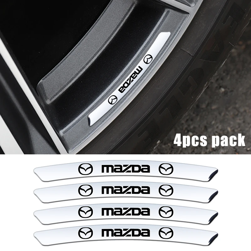 

4pcs Performance Car Wheel Stickers Rim Aluminium Alloy Sticker Accessories For Mazda 2 3 MX5 6 CX5 CX-3 CX30 Artzma0 Etc
