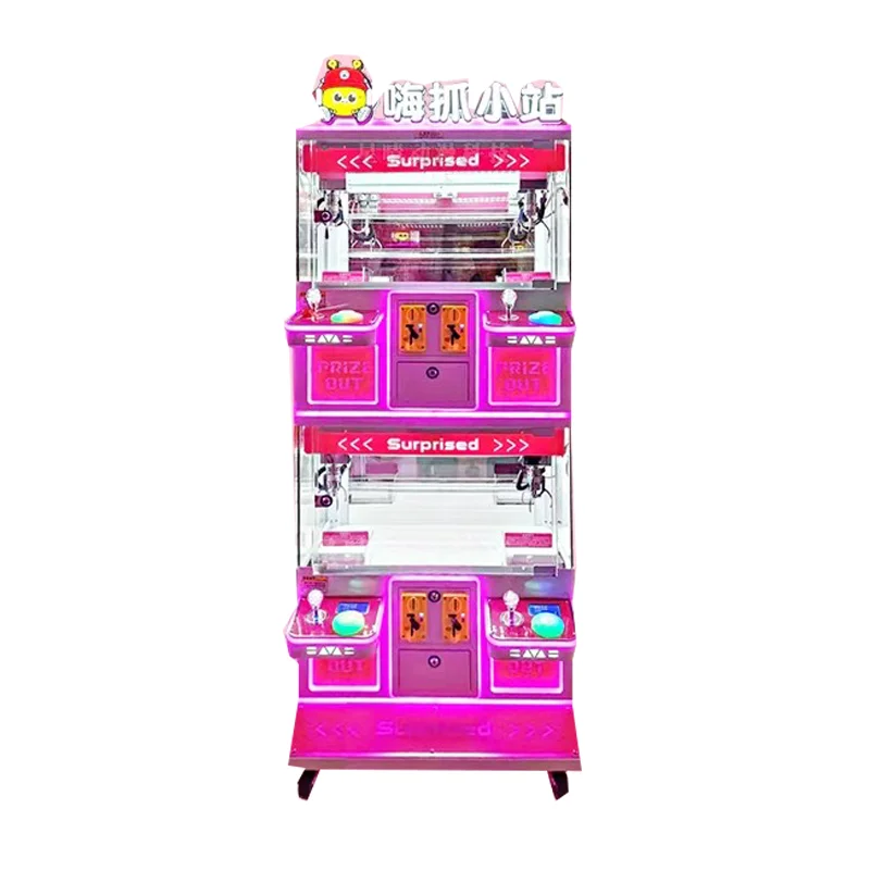 Фото Лучшая цена! Игровой автомат-кран для 4 игроков с монетоприемником, 3-дюймовый, для плюшевых игрушек из денима, для развлечений №2
