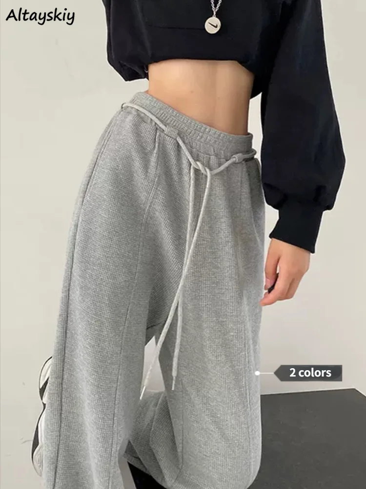 

Autumn Pants Women Cozy Pure Baggy Joggers All-match Teens Trousers High Waist Basic Simple Stylish Street Workout Pantalones BF