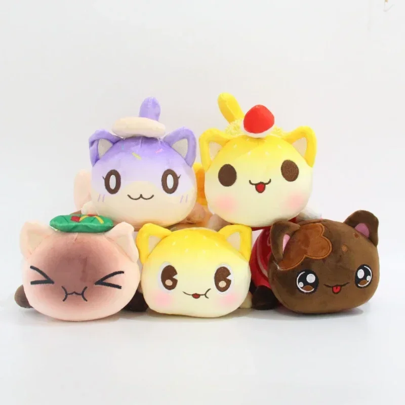 Фото Aphmau Meows Cat Плюшевые игрушки Мягкие мягкие куклы Meemeow Пончик Cat Kawaii Французский чисберг Фритбургер Еда Плюшевые рождественские подарки №4