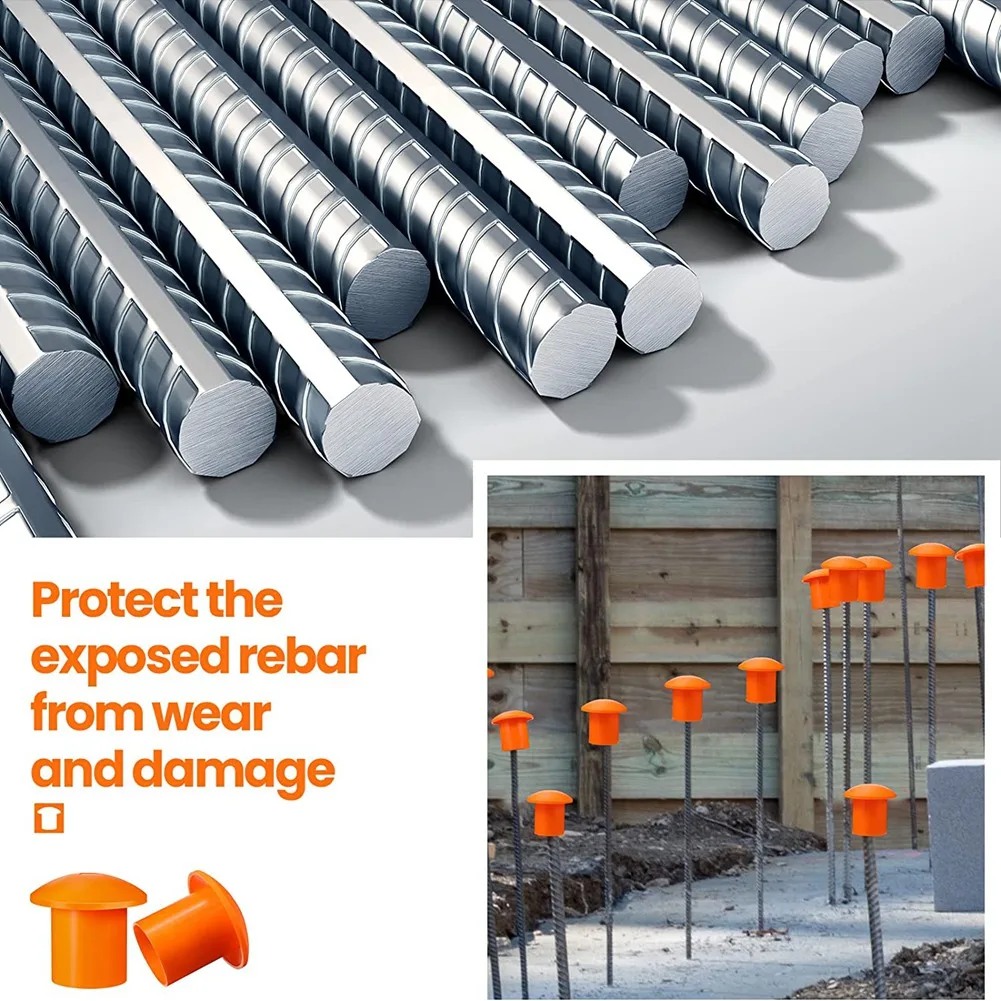 100 шт. пластиковые крышки для арматуры от 3 до 7 оранжевого цвета 2 36x2 17x1 5 дюйма