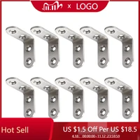 10pcs thick stainless steel corner brackets right angle bracket shelf support plate connection furniture hardware fasteners