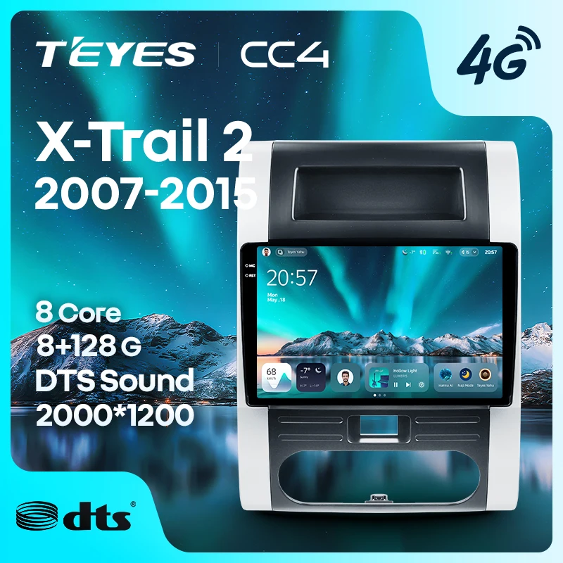 Фото TEYES Тиайс CC4 Штатная магнитола For Ниссан Х - Трейл Х Трейл 2 T31 For Nissan X-Trail X - Trail X Trail 2 T31 2007 - 2015 автомагнитола 2 DIN DVD GPS CarPlay Auto мультимедиа автомобиля головное Android магнитола №1