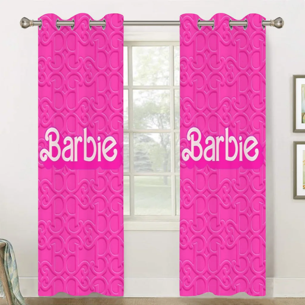 Ярко-розовые плотные шторы Барби для гостиной спальни