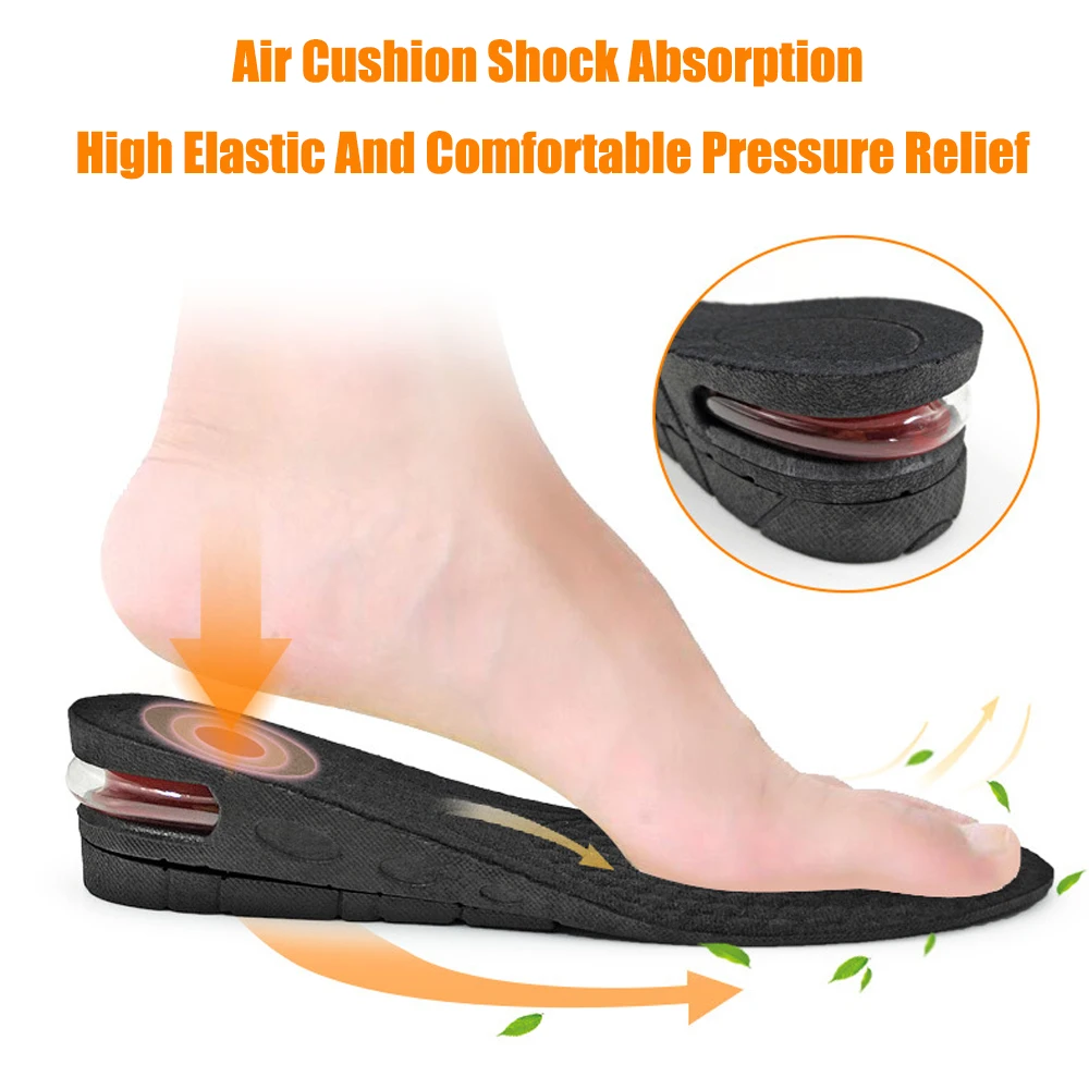 3-7.5cm Invisible Height Increase Insole for Men Women Adjustable Shoe Cushion Heel Lift Insert Taller Shock Absorption Foot Pad