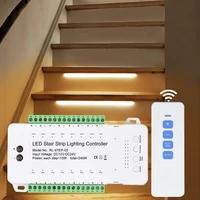 rf remote control pir motion sensor stair lighting controller moving effect multiple modes for 16 steps staircase home use