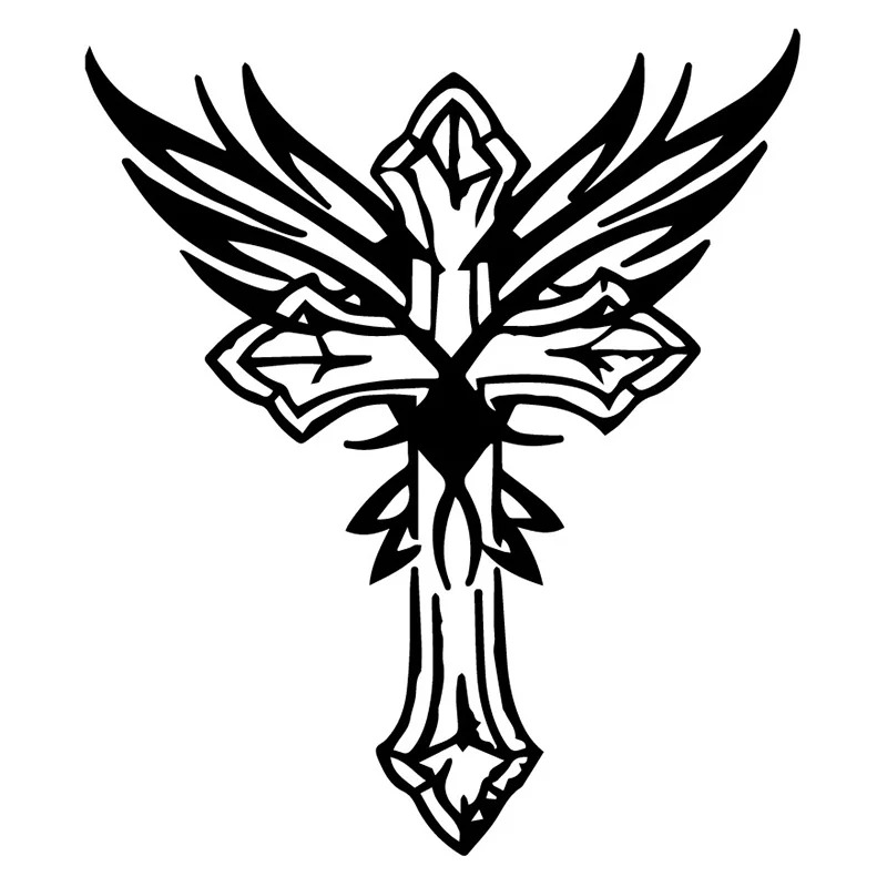 OFK Car Stickers Iron Cross Wings Window Bumper Water Proof Decoration Decal PVC 15cm*17CM |