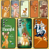 bambi anime phone case for samsung s8 s9 s10 s20 s21 s22 plus 4g s10e 5g lite ultra fe black silicone luxury funda cover soft