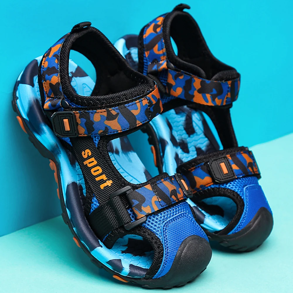 Kids Sports Sandals Summer Boys Beach Shoes Outdoor Sneakers Sandals Rubber Anti-skip Non-slip Casual Sandals for Children 28-40