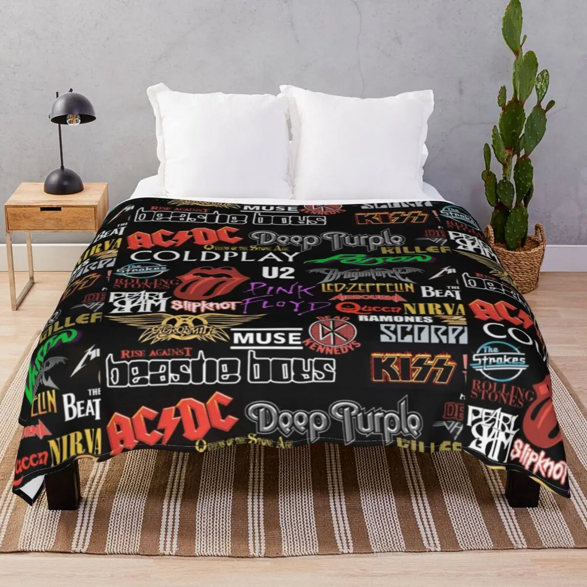 Copy Of Rock Metal Heavy Bands Blanket Fleece Summer Breathable Throw Blankets for Bed Home Couch Travel Cinema