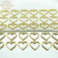 10pcs gold small hollow hearts charm for diy fashion earrings necklace bracelet making findings pendant jewelry accessories bulk