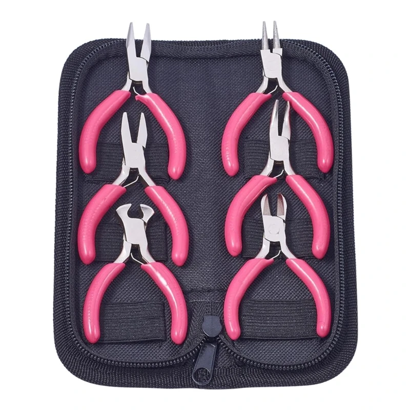 

6Pcs Beading Pliers Set DIY Crafting Supplies Tools Equipments Mini Carbon Steel Pliers Kit for Jewelry Crafting Repair