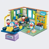 new japan classic comic tv anime doraemons nobitas nobiss room time machine model friends building blocks bricks kid toy gift