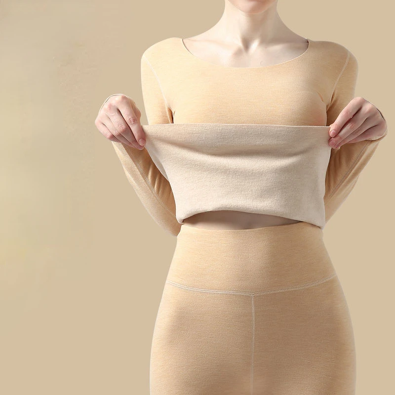 

Thermal Underwear Women's Autumn Clothes Long Pants Suit De Velvet Fever Seamless Inner Layer Thick Bottoming Shirt