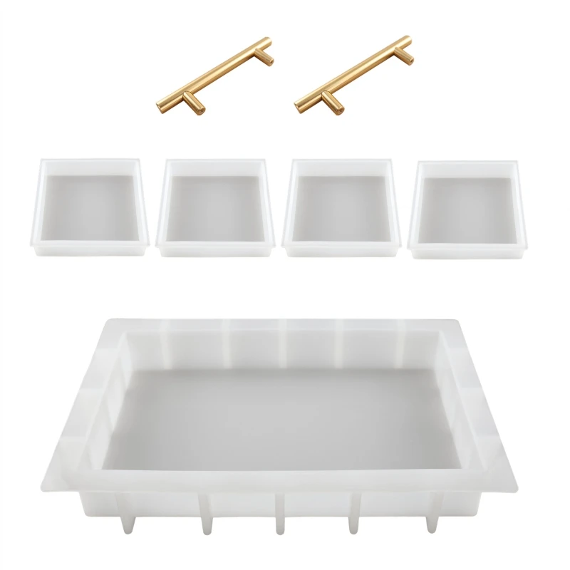 

Silicone Coaster Molds with Handles Set Epoxy Resin Tea Cup Mug Mat